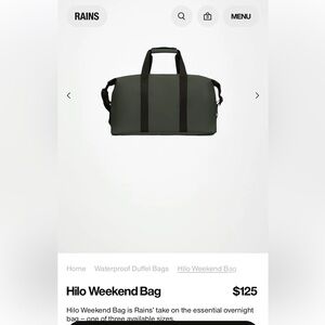Rains Hilo Duffel Bag - Dark Green